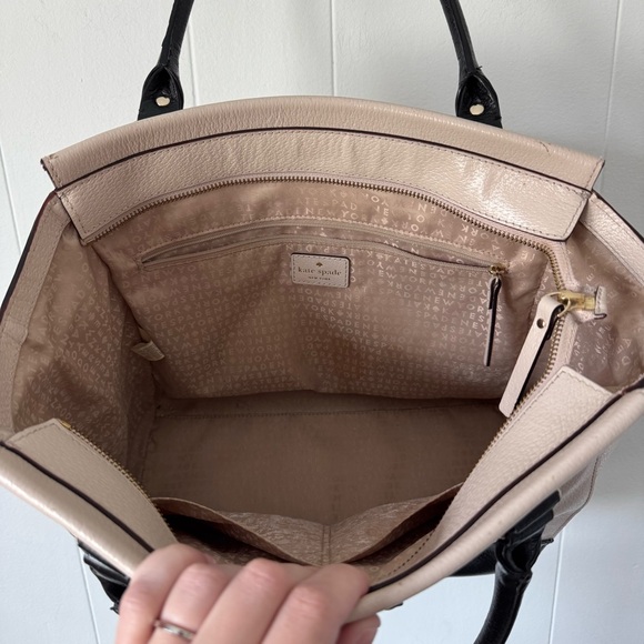 KATE SPADE Wellesley Camryn Pebble/Black Leather tote Large Shoulder Bag - Picture 6 of 8